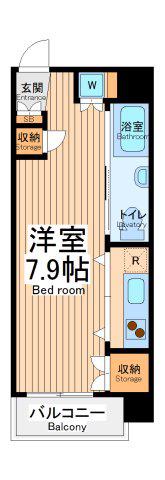 ＪＲ横浜線 淵野辺駅 徒歩2分 5階建 築23年(ワンルーム/2階)の間取り写真
