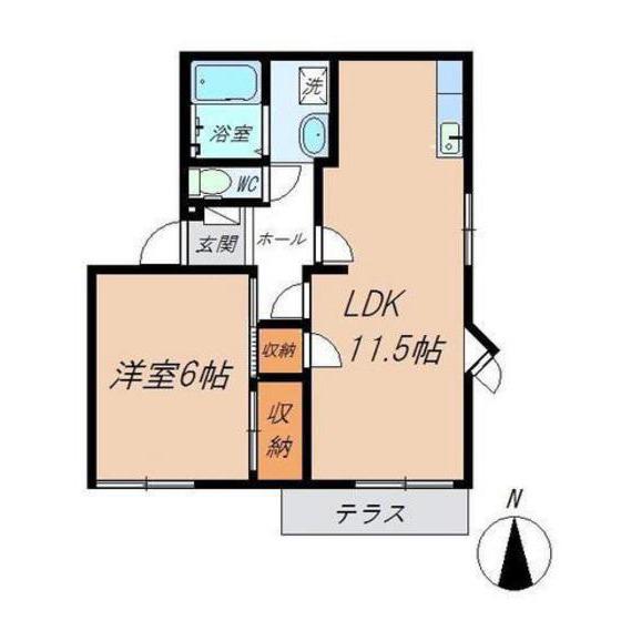 ポンパブランカ A(1LDK/1階)の間取り写真