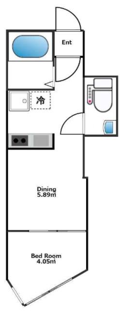 アンベリール東高円寺(1DK/1階)の間取り写真
