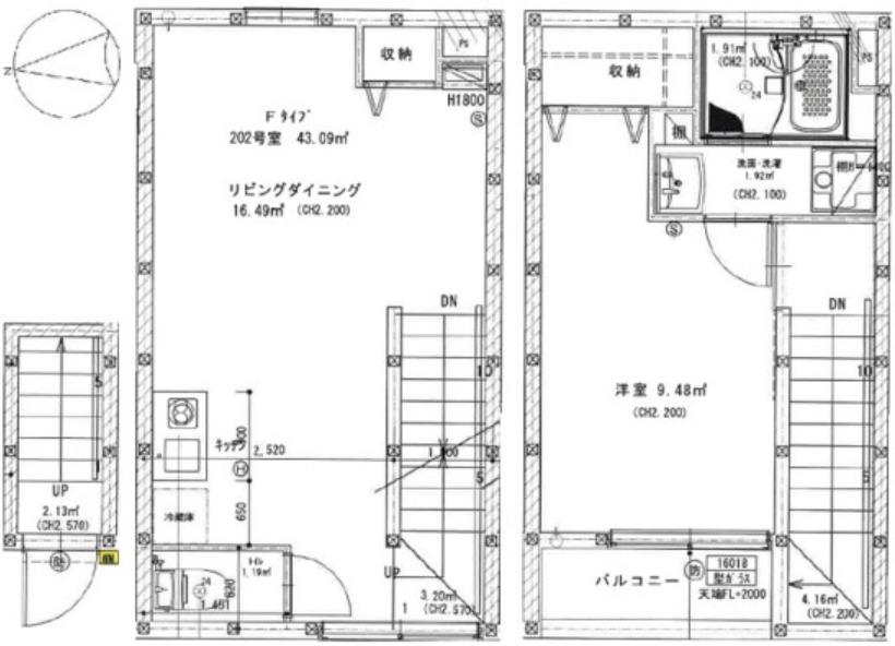 パークノート東日暮里(1LDK/2階)の間取り写真
