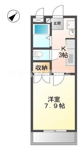 ハイツアイリス(1K/2階)の間取り写真