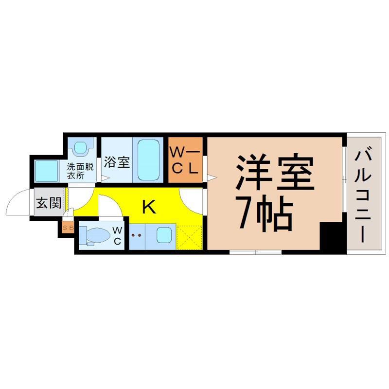プレイズシード桜山(1K/2階)の間取り写真