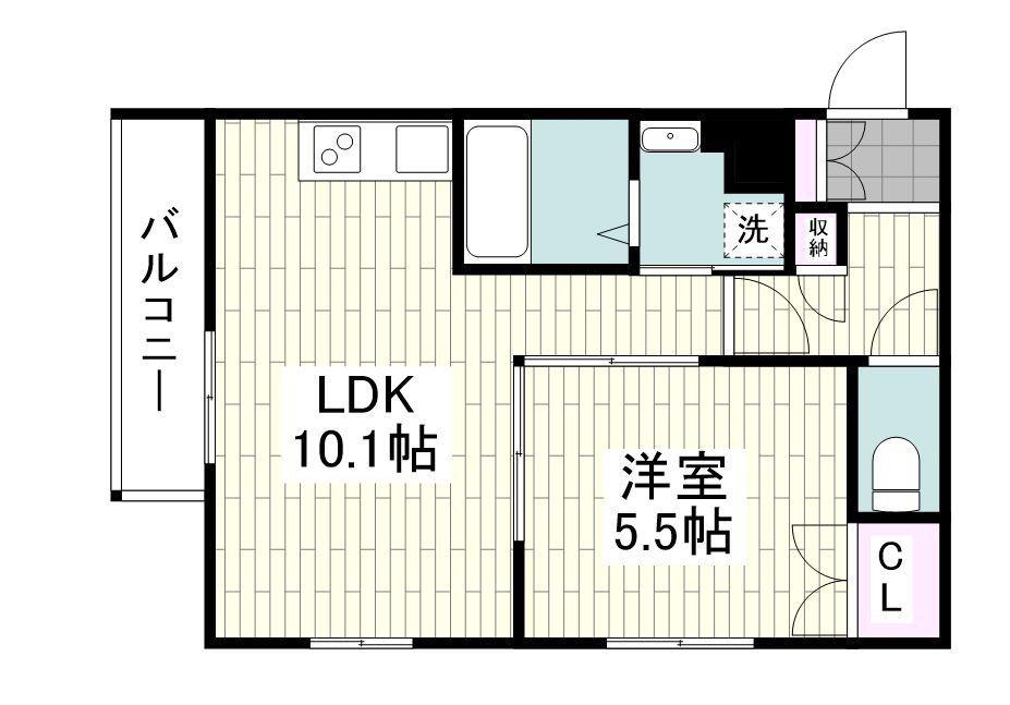 ラフィネ平間(1LDK/1階)の間取り写真