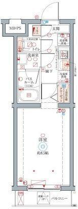 クレヴィスタ柴又(1K/2階)の間取り写真