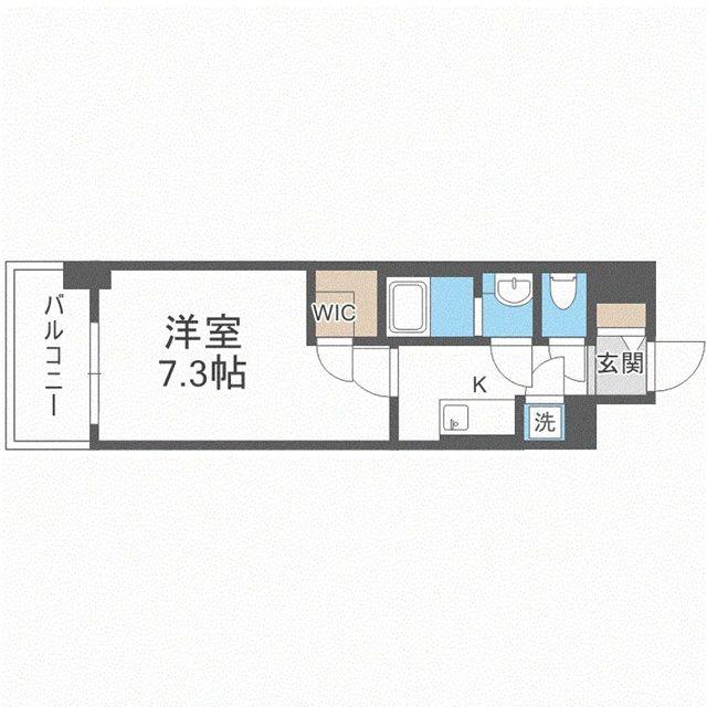 ファーストフィオーレ福島野田II(1K/8階)の間取り写真