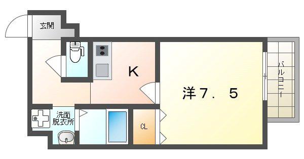 アヴェーレ早苗町(1K/8階)の間取り写真
