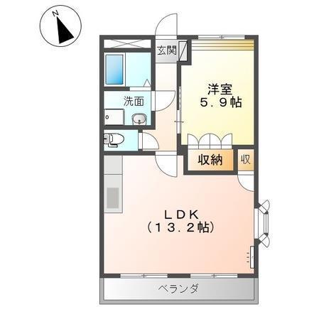 クオリティヒルズ(1LDK/2階)の間取り写真