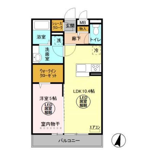 リ・ブロン(1LDK/2階)の間取り写真