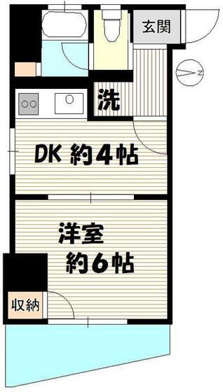橋本ビル(1DK/5階)の間取り写真