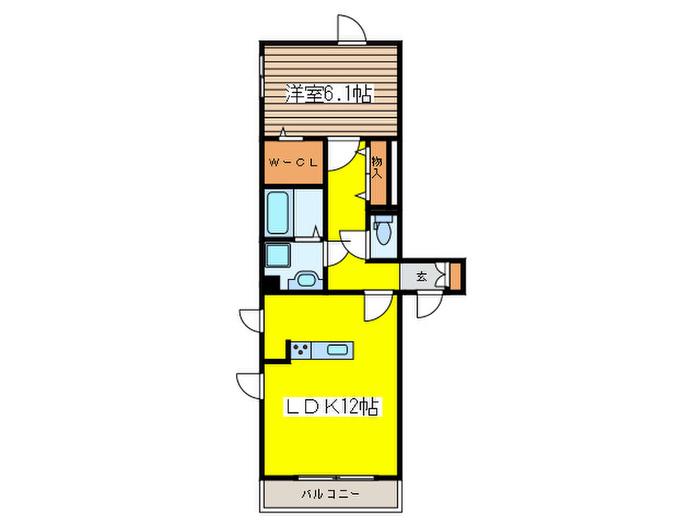 サンマリア(1LDK/2階)の間取り写真