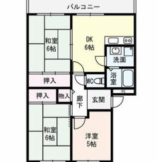 サンライズ青山(3DK/3階)の間取り写真