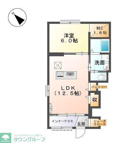 オークテラス(1LDK/1階)の間取り写真