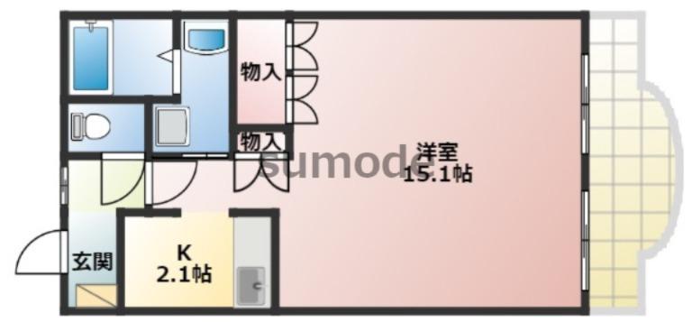 ソレイユ(1K/2階)の間取り写真