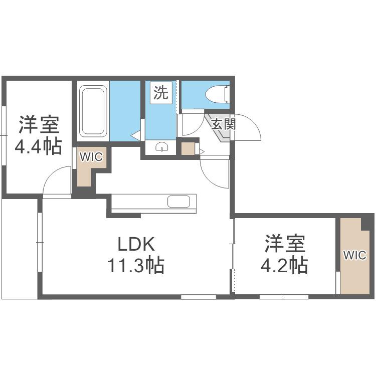 カペラ・アイン(2LDK/3階)の間取り写真