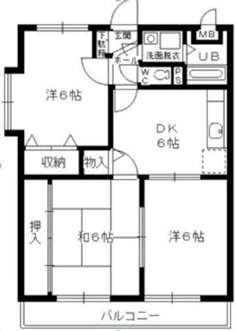 ボヌール大門(3DK/3階)の間取り写真