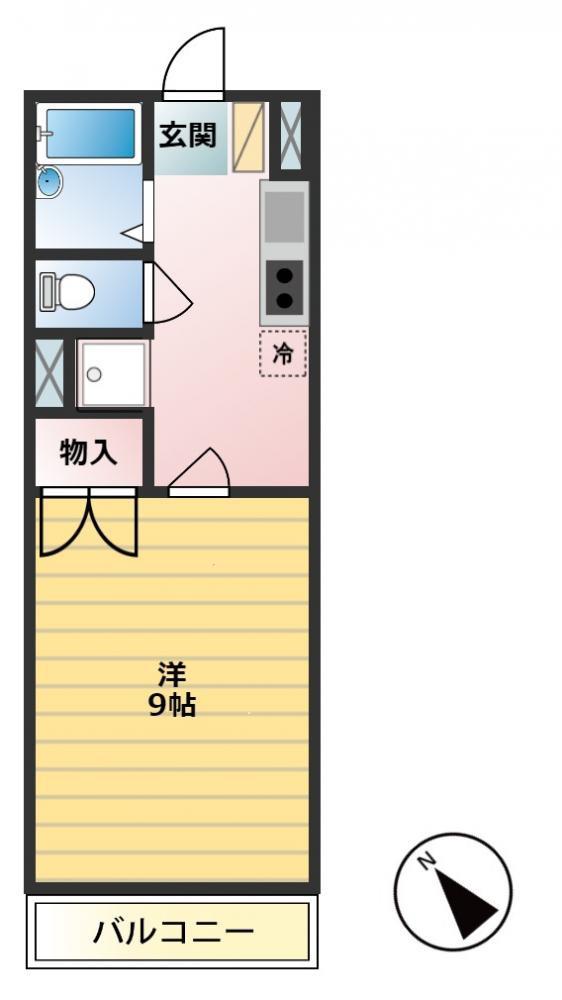 ざるやビル(1K/2階)の間取り写真