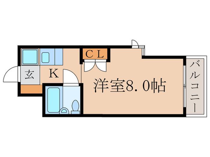 パレ・セゾン・桃山(1K/2階)の間取り写真