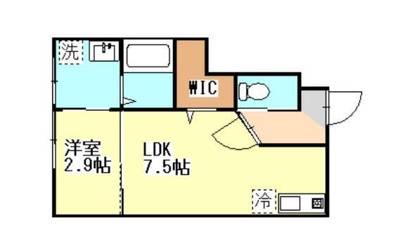 FELICE田島(1LDK/1階)の間取り写真
