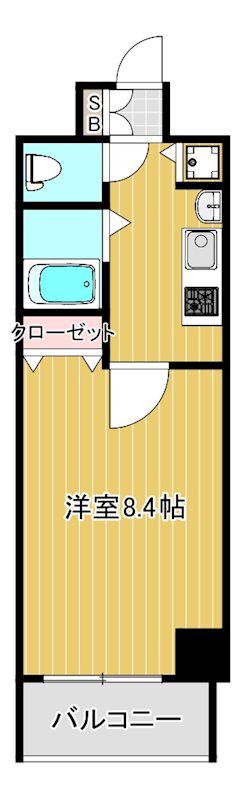 プレサンス二条城北聚楽(1K/5階)の間取り写真