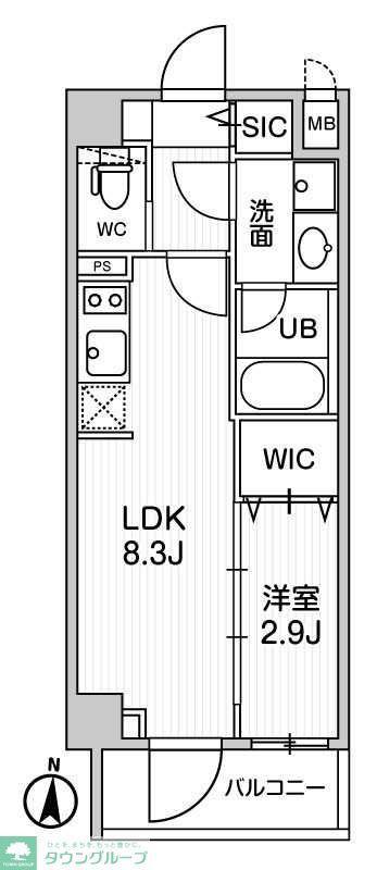 シーズンフラッツ押上テラス(1LDK/5階)の間取り写真