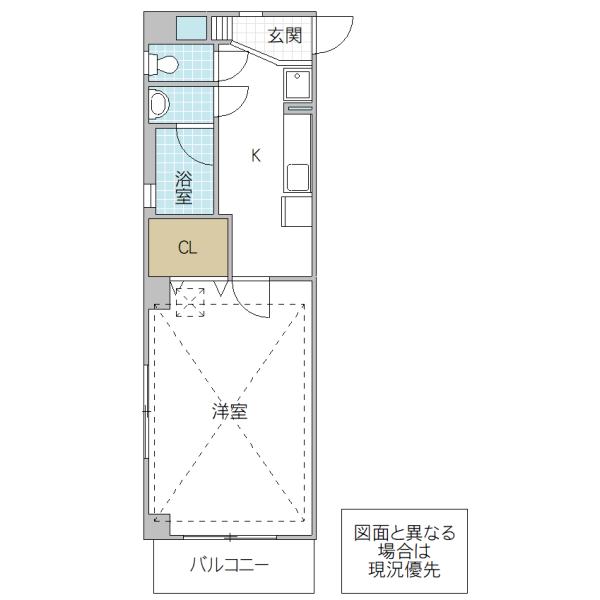 ル ヴァン ド ヴィラ(1K/1階)の間取り写真