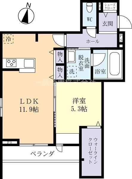 LA BELLE VIE TSUKUBA(1LDK/2階)の間取り写真