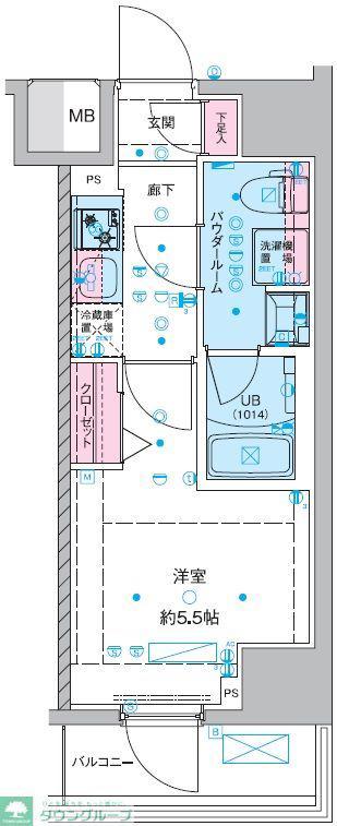 GENOVIA西川口III(1K/6階)の間取り写真