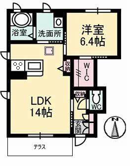 パルテ・リモーネ(1LDK/1階)の間取り写真
