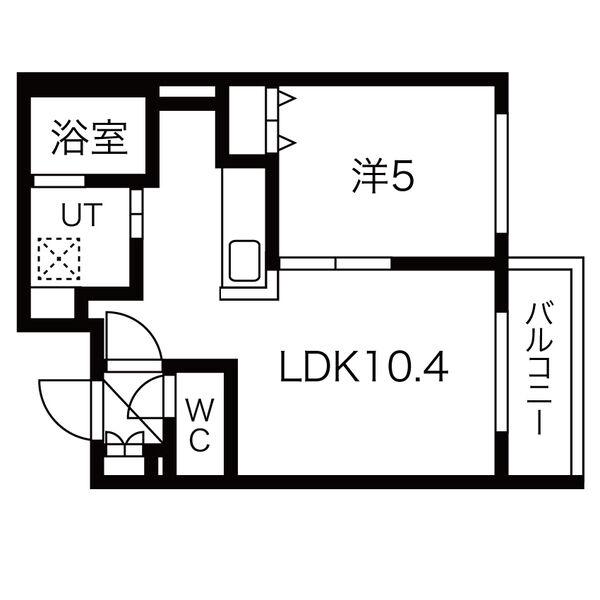 ラ・フォルテ北円山(1LDK/4階)の間取り写真