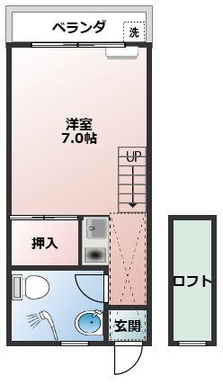 伊祖コーポ長門(ワンルーム/5階)の間取り写真