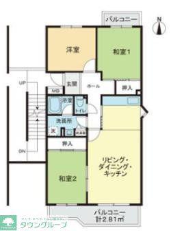 グリーンメゾン貝取-2第2-13号棟(3LDK/4階)の間取り写真