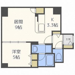 F114(1LDK/4階)の間取り写真