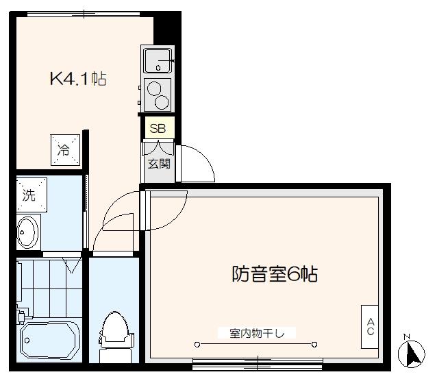 ラシクラス東長崎(1K/B1階)の間取り写真
