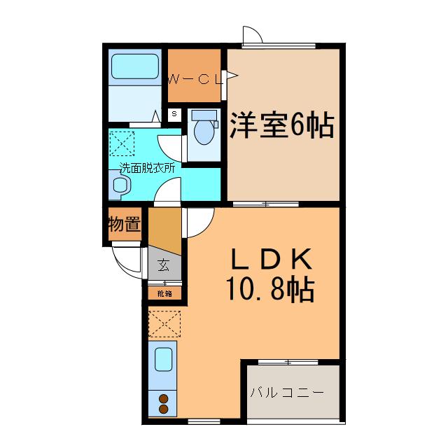 SWANB(1LDK/2階)の間取り写真