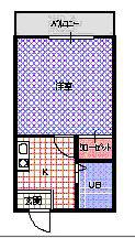 メゾン深野2(1K/4階)の間取り写真