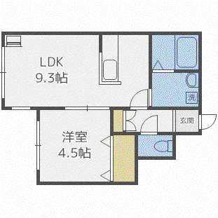 スマニア(1LDK/4階)の間取り写真