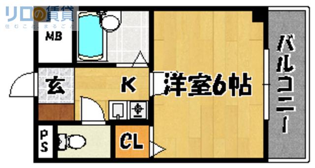 エクセレント上新 ラルク(1K/1階)の間取り写真