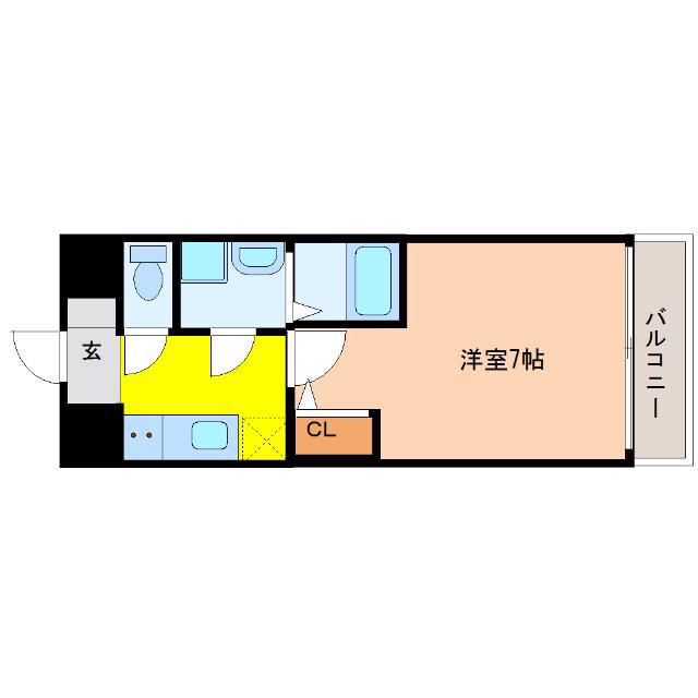 S-RESIDENCE新大阪RIDENTE(1K/5階)の間取り写真