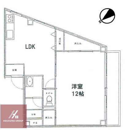 ヴィラ豊中(1LDK/3階)の間取り写真