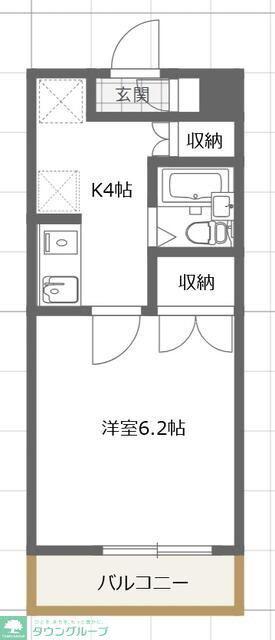 ファミール砧(1K/1階)の間取り写真