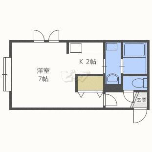 ヴィクトワール澄川(1K/3階)の間取り写真