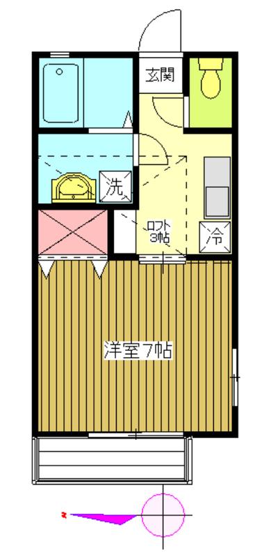 ラフィーネ(1K/2階)の間取り写真