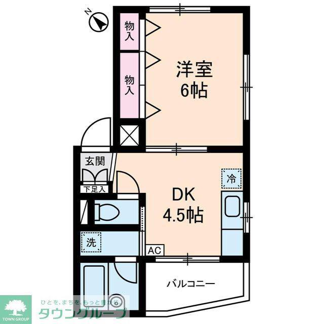 ルプレ荻窪(1DK/1階)の間取り写真