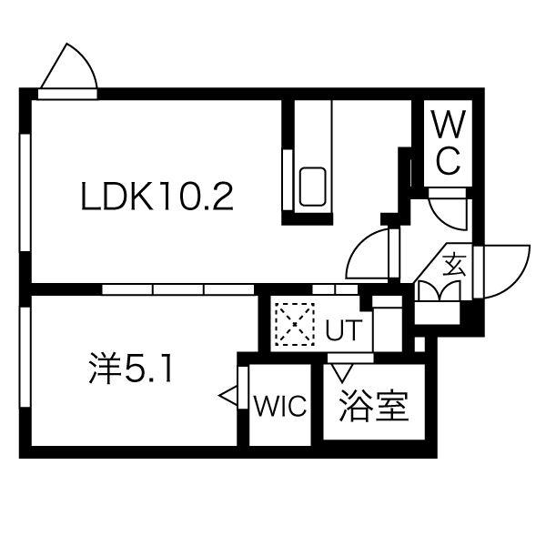ラ・ビスタ4-12 (1LDK/3階)の間取り写真