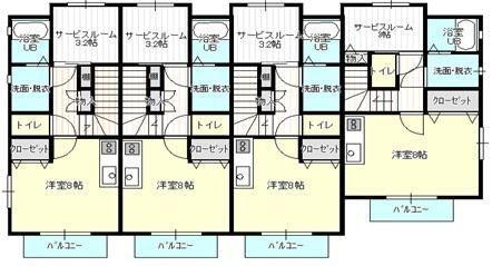 WELL-ONE宮千代(1SK/2階)の間取り写真