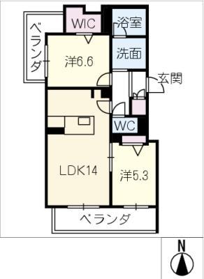 シャーメゾンOLIVE(2LDK/3階)の間取り写真