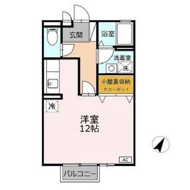ルミエール(ワンルーム/2階)の間取り写真
