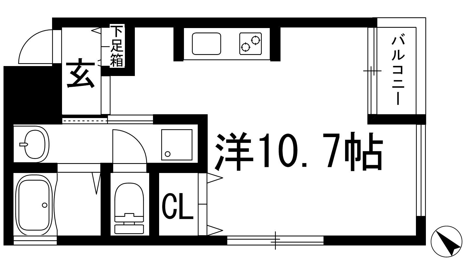 ソフィエル5(1K/3階)の間取り写真