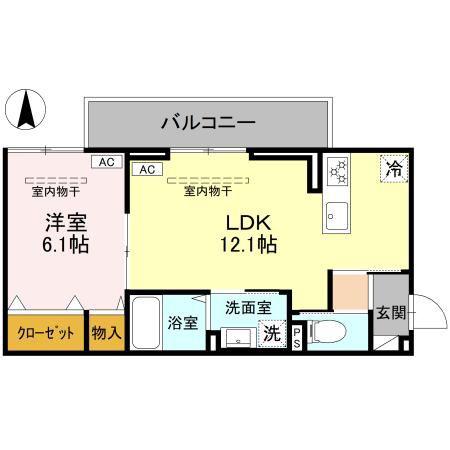 シャトー SANA(1LDK/3階)の間取り写真