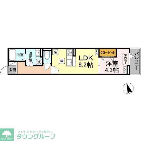 グラナーデ東伊興(1LDK/1階)の間取り写真